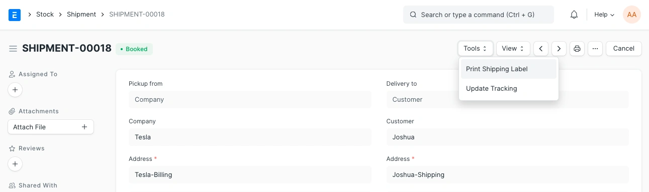 erpnext shipping erpnext shipping